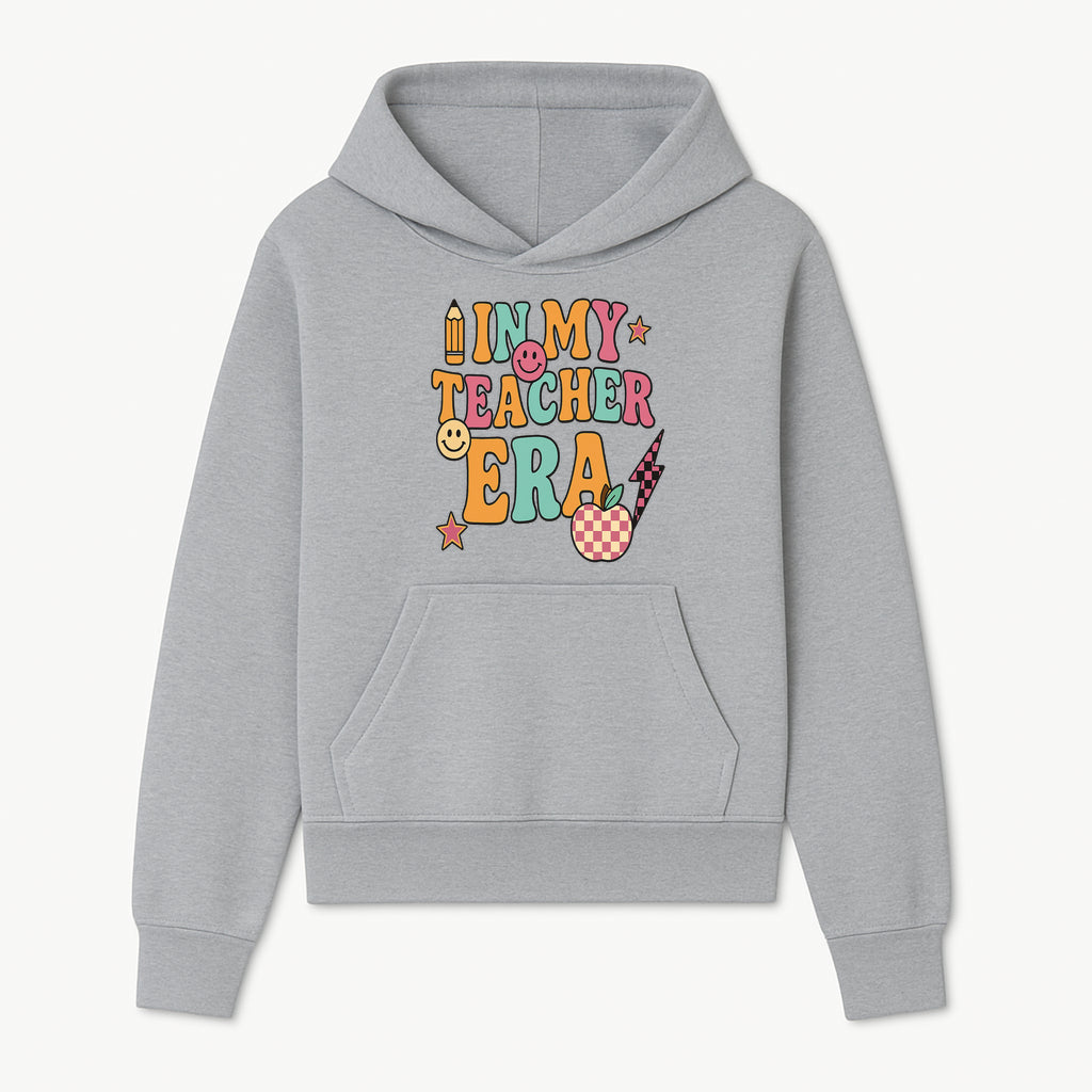 In My Teacher Era Graphic Tee - Retro Style with Happy Faces and School Elements, Perfect for Educators - Hoodie 1758093386969.jpg