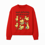 Funny Duck Art Print - 'Most Definitely Not All in a Row' - Quirky Home Decor, Cute Animal Illustration, Whimsical Gift - Sweatshirt 1758093387056.jpg