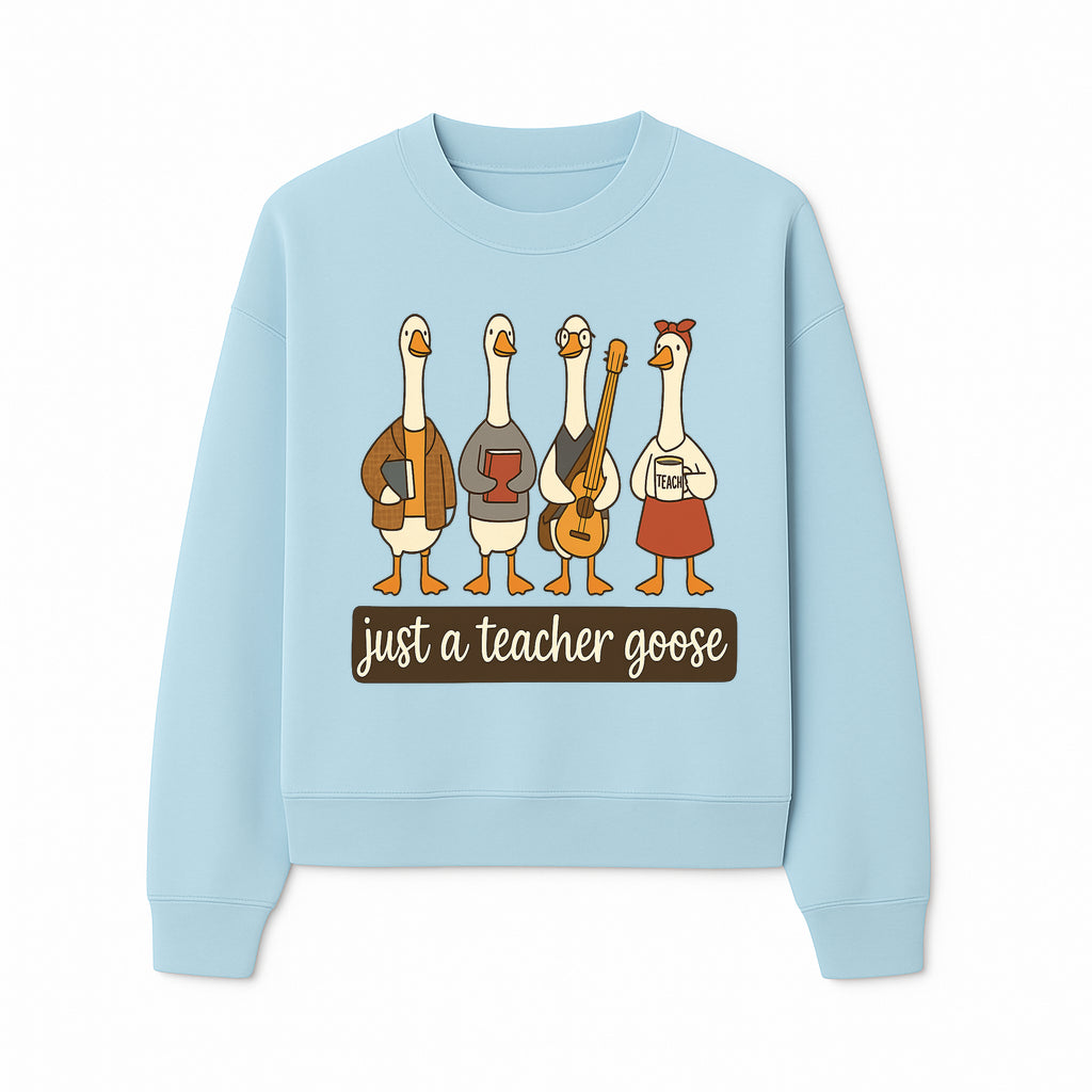 Teacher Goose Art Print | Cute Teacher Gift | Whimsical Classroom Decor | Fun Educational Decor | Nursery Wall Art - Sweatshirt 1758093387091.jpg