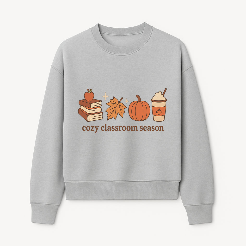 Cozy Classroom Season Fall Decor - Apple, Books, Pumpkin, Maple Leaf - Autumn Classroom Wall Art for Teachers and Students - Sweatshirt 1758093387168.jpg