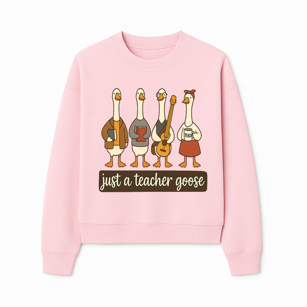 Teacher Goose Art Print | Cute Teacher Gift | Whimsical Classroom Decor | Fun Educational Decor | Nursery Wall Art - Sweatshirt 1758093387241.jpg