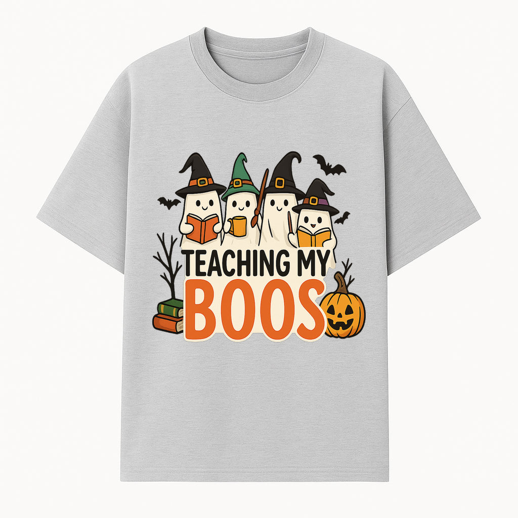 Teaching My Boos Halloween Ghosts Graphic Tee, Cute Witch Ghosts, Spooky Fun, Fall Apparel for Kids and Adults - T-shirt 1758093387311.jpg