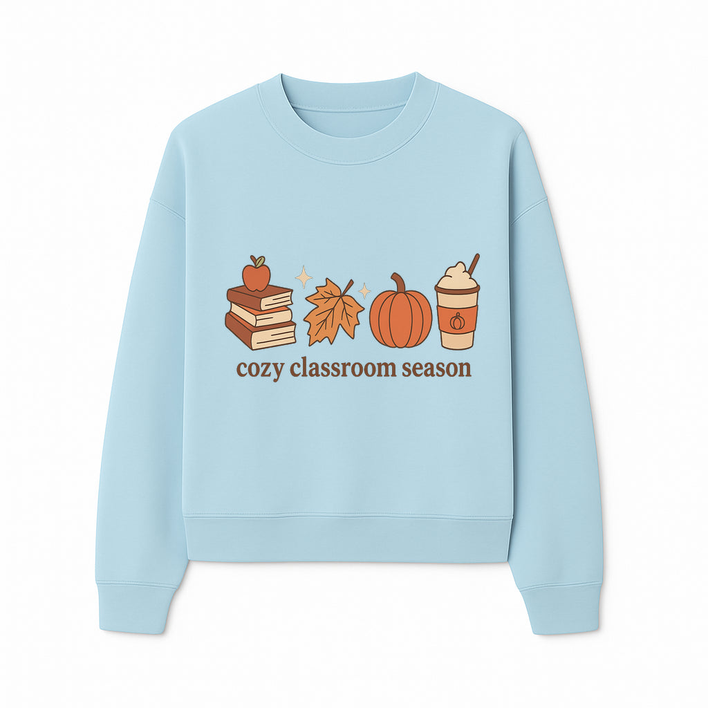 Cozy Classroom Season Fall Decor - Apple, Books, Pumpkin, Maple Leaf - Autumn Classroom Wall Art for Teachers and Students - Sweatshirt 1758093387368.jpg