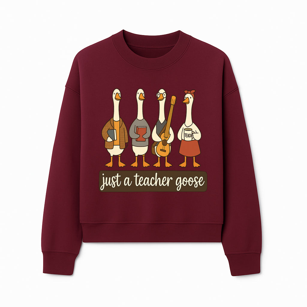 Teacher Goose Art Print | Cute Teacher Gift | Whimsical Classroom Decor | Fun Educational Decor | Nursery Wall Art - Sweatshirt 1758093387450.jpg