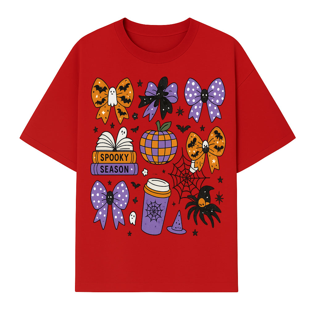 Halloween-Themed Stickers Set - Spooky Season Bows, Pumpkins, Ghosts, and Spider Design for Party Decor and Crafting Projects - T-shirt 1758093387523.jpg