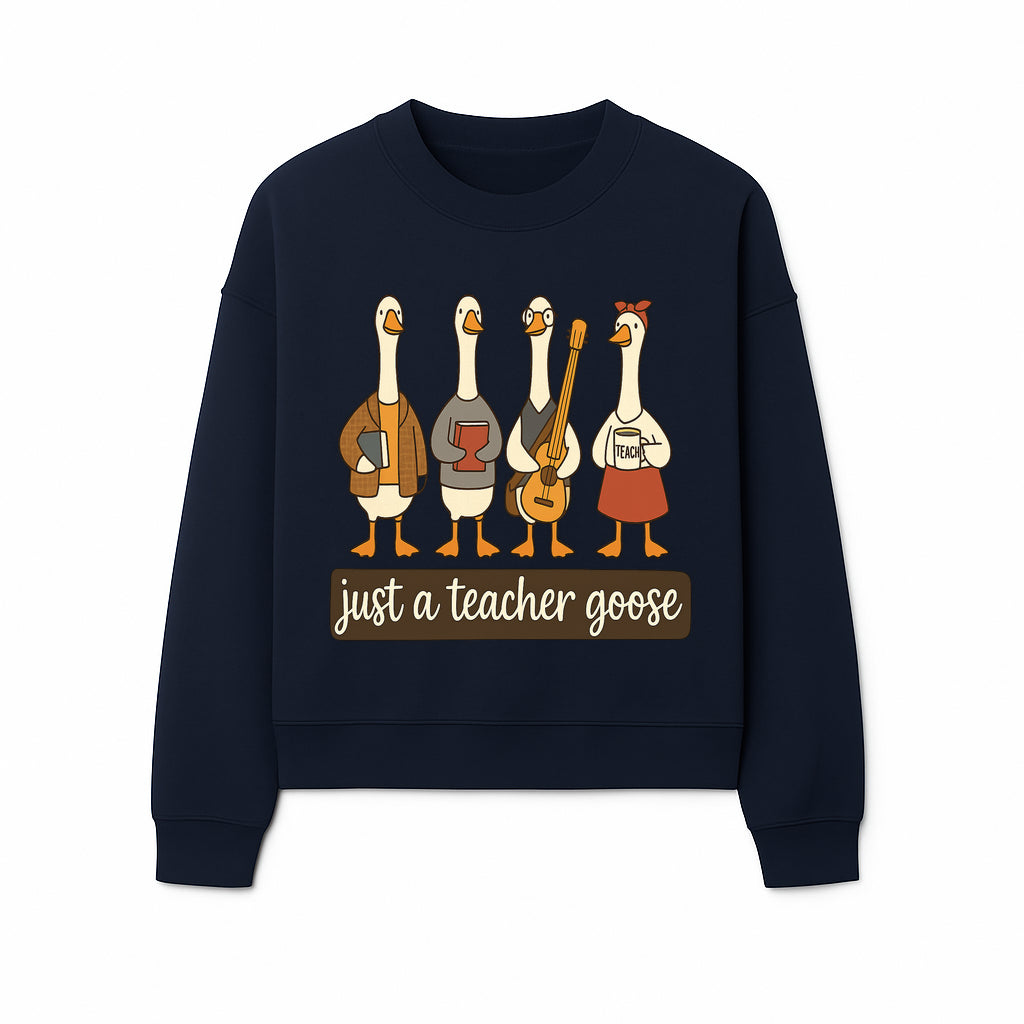 Teacher Goose Art Print | Cute Teacher Gift | Whimsical Classroom Decor | Fun Educational Decor | Nursery Wall Art - Sweatshirt 1758093387633.jpg