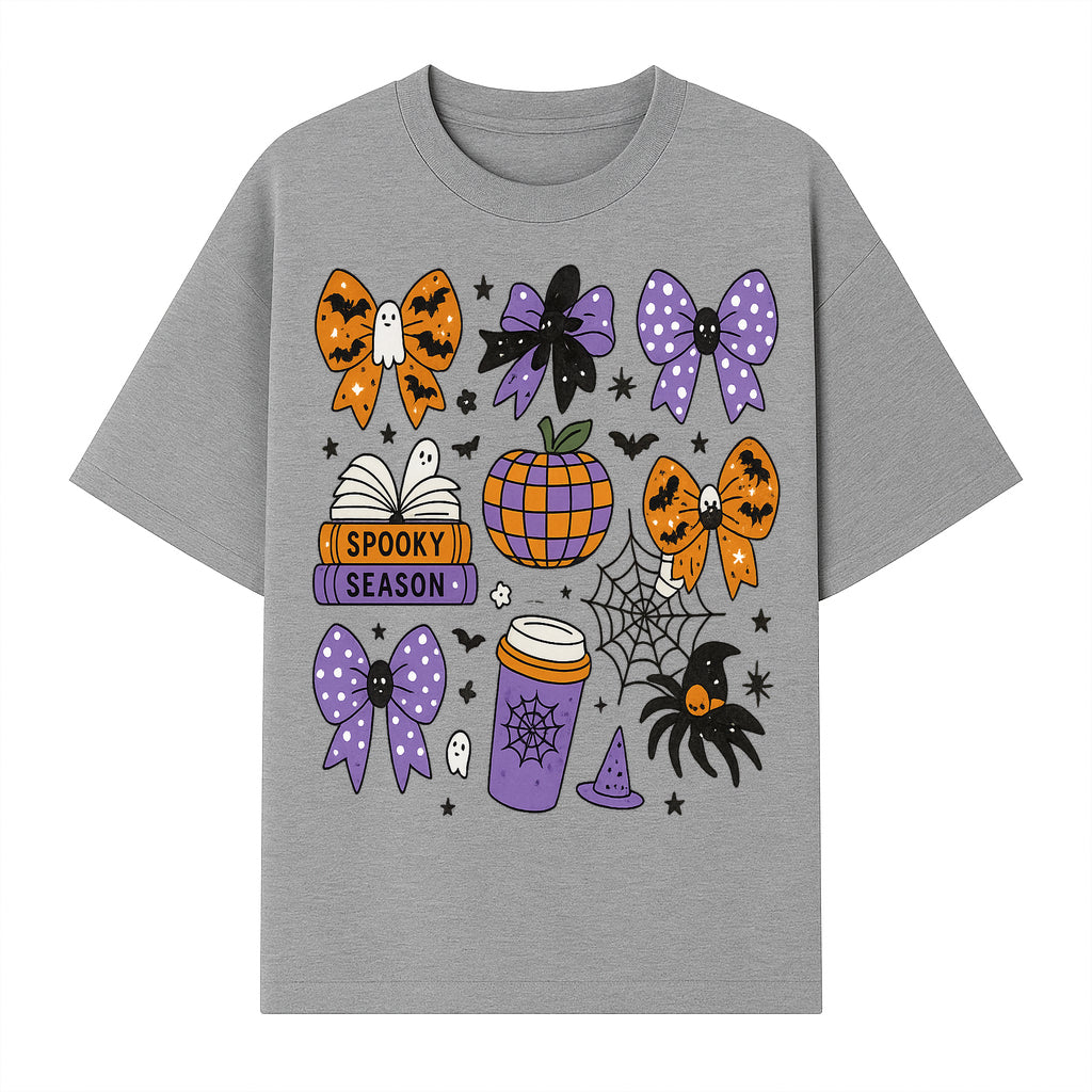 Halloween-Themed Stickers Set - Spooky Season Bows, Pumpkins, Ghosts, and Spider Design for Party Decor and Crafting Projects - T-shirt 1758093387692.jpg
