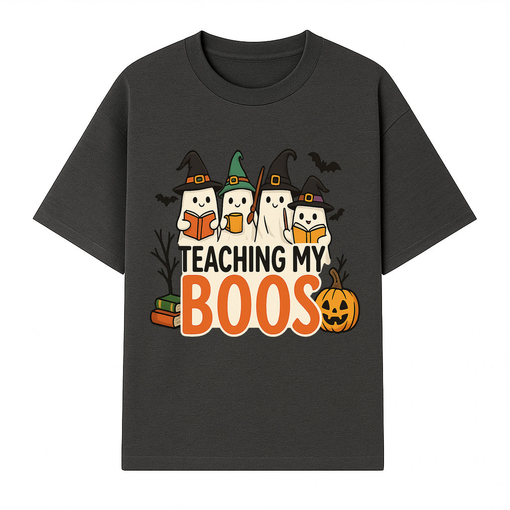 Teaching My Boos Halloween Ghosts Graphic Tee, Cute Witch Ghosts, Spooky Fun, Fall Apparel for Kids and Adults - T-shirt 1758093387710.jpg