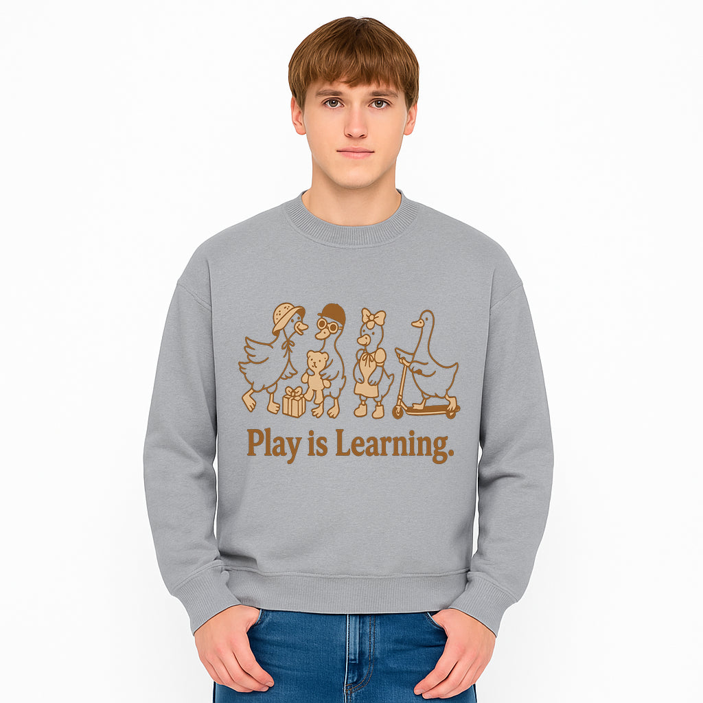 Play is Learning: Cute Cartoon Ducks with Gifts and Toys for Kids' Educational Decor - Sweatshirt 1758093387722.jpg