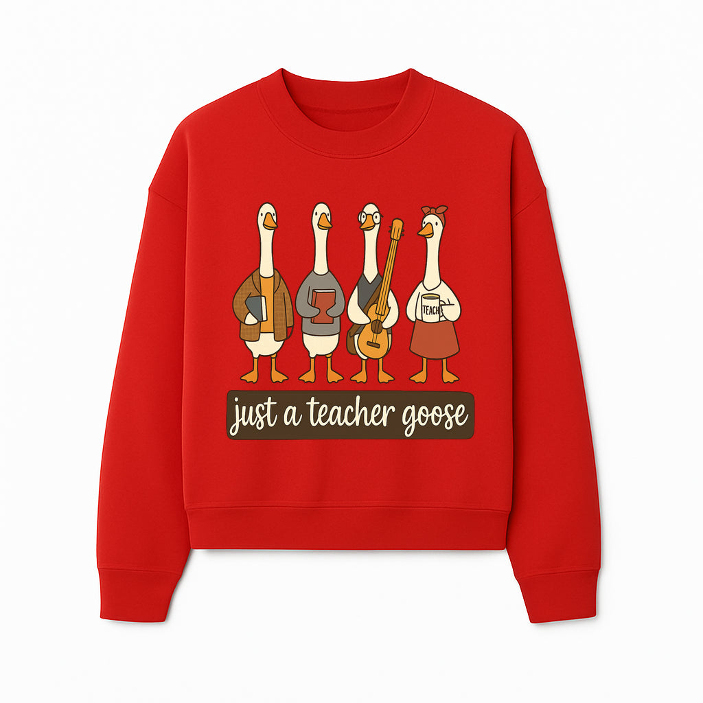 Teacher Goose Art Print | Cute Teacher Gift | Whimsical Classroom Decor | Fun Educational Decor | Nursery Wall Art - Sweatshirt 1758093387773.jpg
