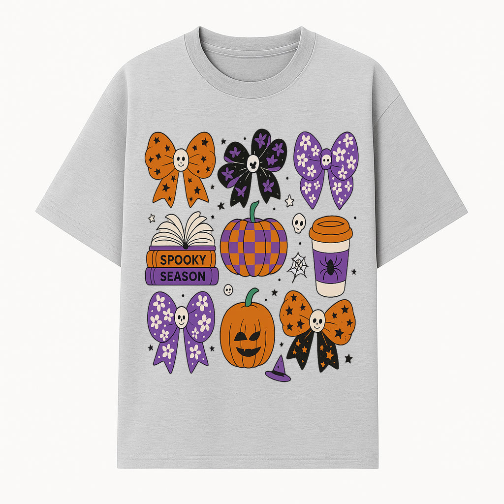 Halloween Stickers Set - Spooky Season, Pumpkins, Bows, Coffee, Flowers, Cute Skulls - Fun Fall Decor for Scrapbooking & Crafts - T-shirt 1758093387868.jpg