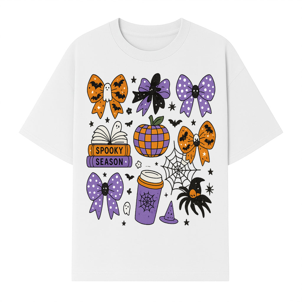 Halloween-Themed Stickers Set - Spooky Season Bows, Pumpkins, Ghosts, and Spider Design for Party Decor and Crafting Projects - T-shirt 1758093387869.jpg