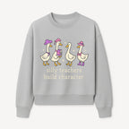 Silly Teachers Build Character - Cute Duck Illustration, Educational Gift, Fun Classroom Decor, Teacher Appreciation, Kids Learning - Sweatshirt 1758093387950.jpg