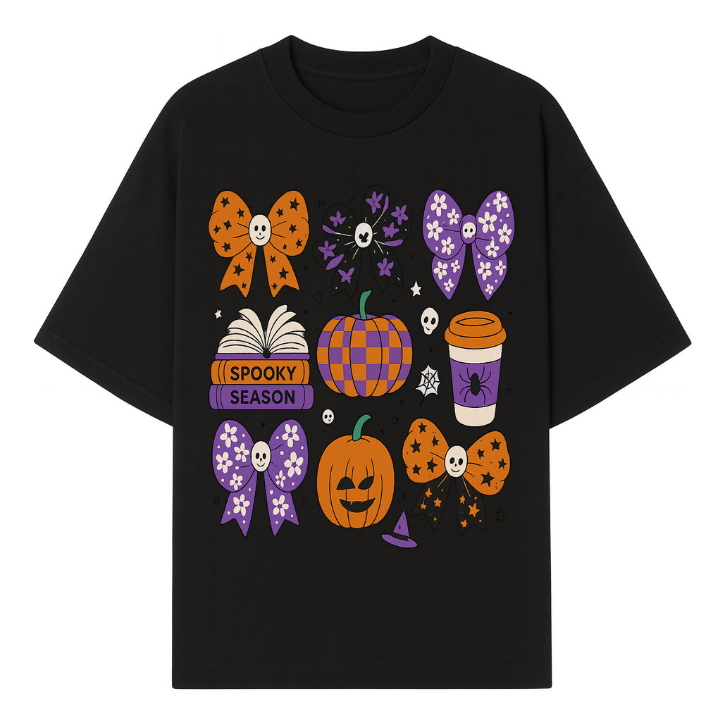 Halloween Stickers Set - Spooky Season, Pumpkins, Bows, Coffee, Flowers, Cute Skulls - Fun Fall Decor for Scrapbooking & Crafts - T-shirt 1758093387997.jpg