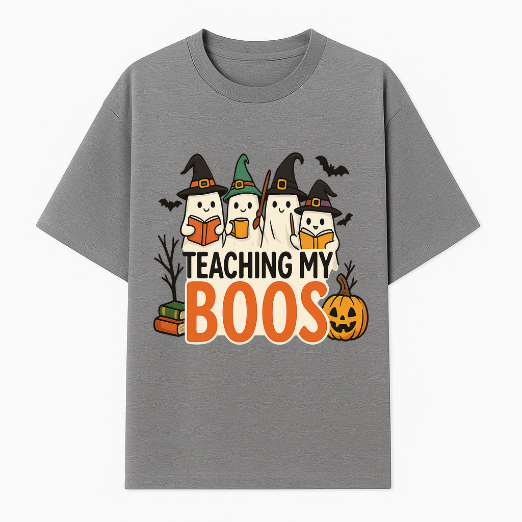 Teaching My Boos Halloween Ghosts Graphic Tee, Cute Witch Ghosts, Spooky Fun, Fall Apparel for Kids and Adults - T-shirt 1758093388041.jpg