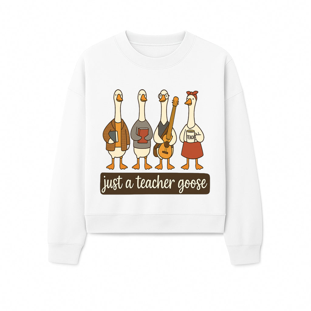 Teacher Goose Art Print | Cute Teacher Gift | Whimsical Classroom Decor | Fun Educational Decor | Nursery Wall Art - Sweatshirt 1758093388117.jpg