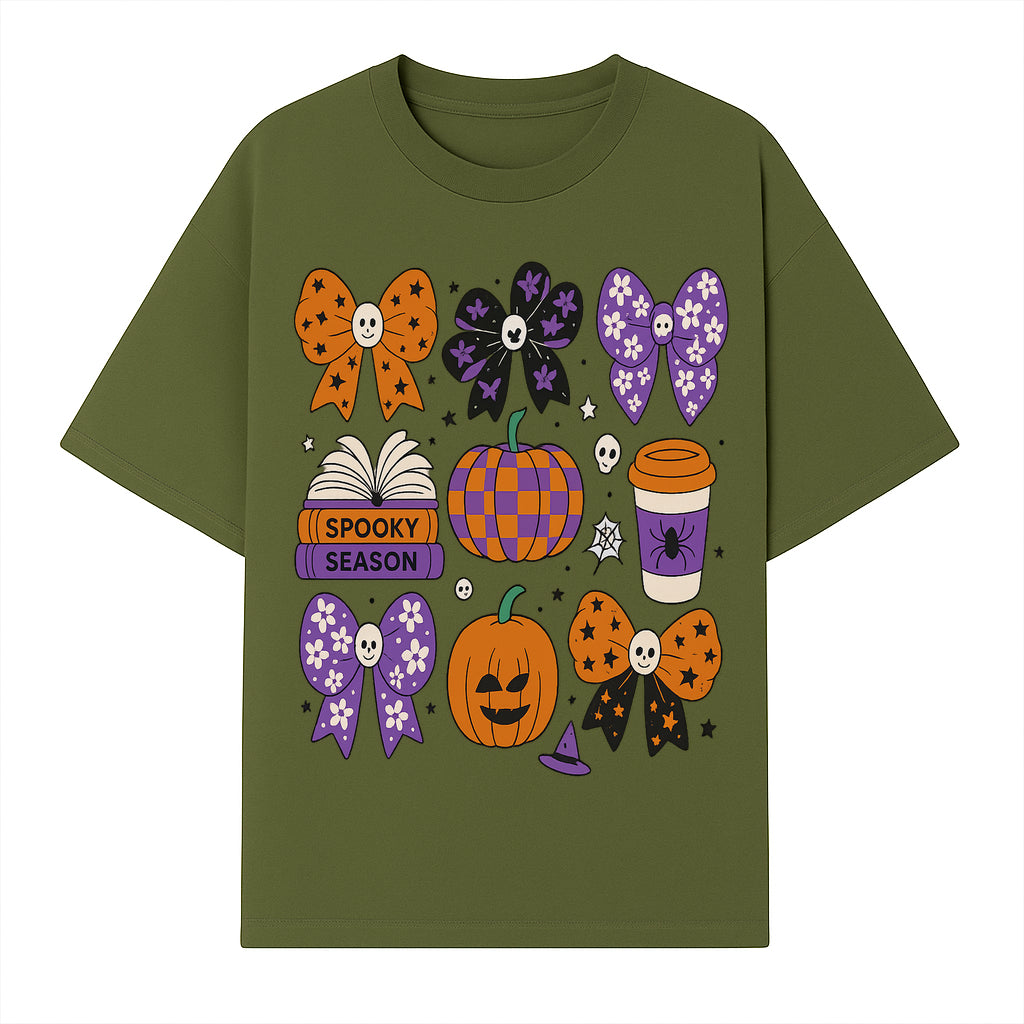 Halloween Stickers Set - Spooky Season, Pumpkins, Bows, Coffee, Flowers, Cute Skulls - Fun Fall Decor for Scrapbooking & Crafts - T-shirt 1758093388359.jpg