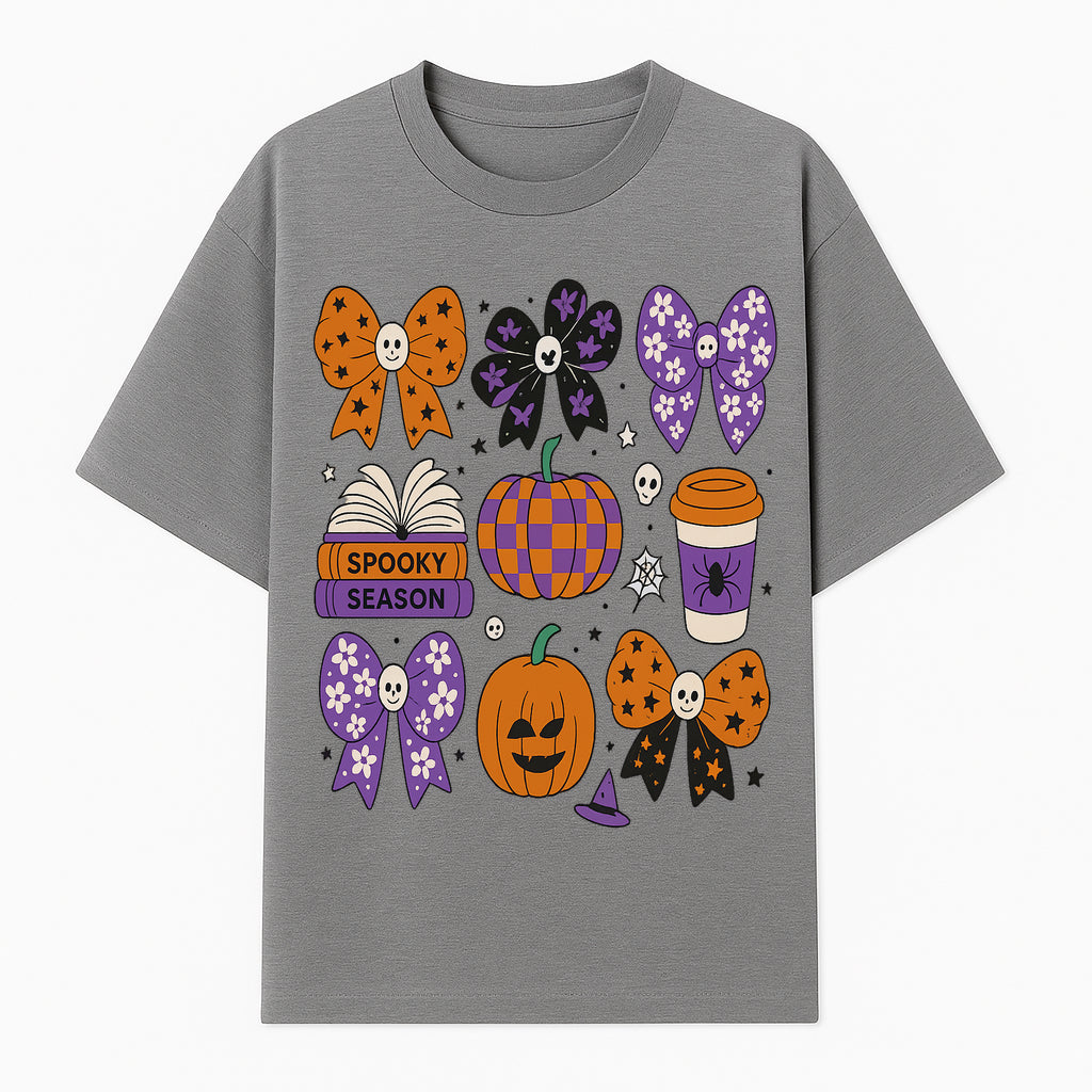 Halloween Stickers Set - Spooky Season, Pumpkins, Bows, Coffee, Flowers, Cute Skulls - Fun Fall Decor for Scrapbooking & Crafts - T-shirt 1758093388510.jpg