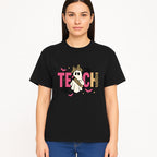 Halloween Ghost Teacher T-Shirt | Cute Ghost with Pencil | Fun Teaching Apparel | Spooky Season Gift for Educators - T-shirt 1758093388561.jpg