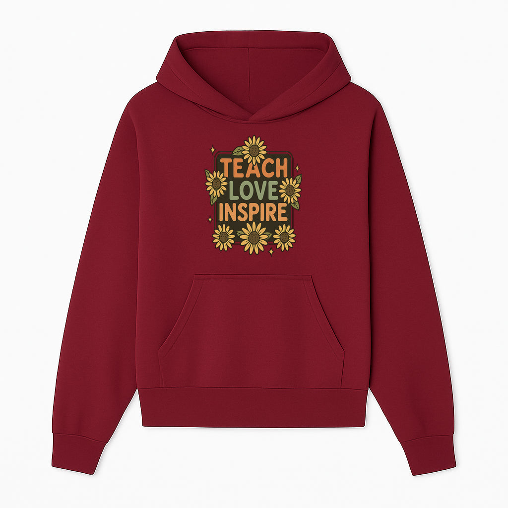 Teach Love Inspire Wall Art with Sunflowers - Motivational Home Decor for Teachers and Educators, Positive Vibes Decor - Hoodie 1758093388663.jpg