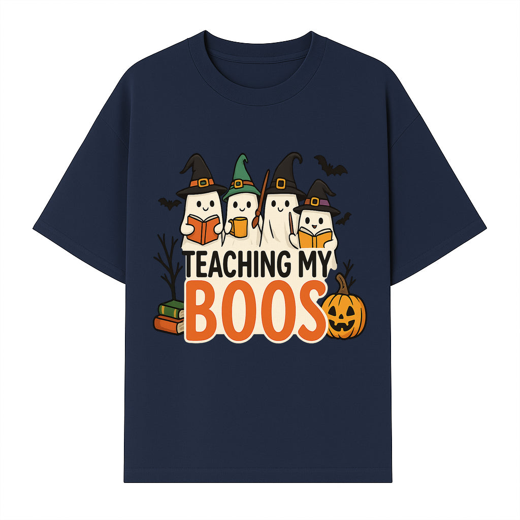 Teaching My Boos Halloween Ghosts Graphic Tee, Cute Witch Ghosts, Spooky Fun, Fall Apparel for Kids and Adults - T-shirt 1758093388682.jpg