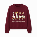 First Grade Goose Ducks Graphic Tee, Cute Animals T-Shirt for Kids, Back to School Apparel, Educational Humor Design - Sweatshirt 1758093388708.jpg