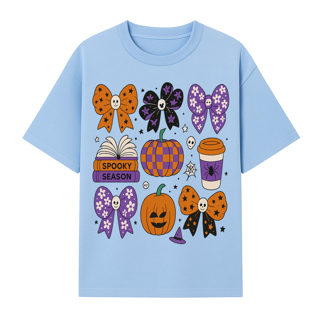 Halloween Stickers Set - Spooky Season, Pumpkins, Bows, Coffee, Flowers, Cute Skulls - Fun Fall Decor for Scrapbooking & Crafts - T-shirt 1758093388720.jpg
