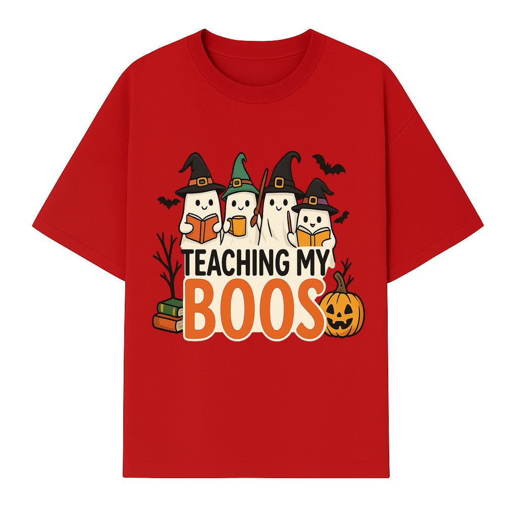 Teaching My Boos Halloween Ghosts Graphic Tee, Cute Witch Ghosts, Spooky Fun, Fall Apparel for Kids and Adults - T-shirt 1758093388875.jpg