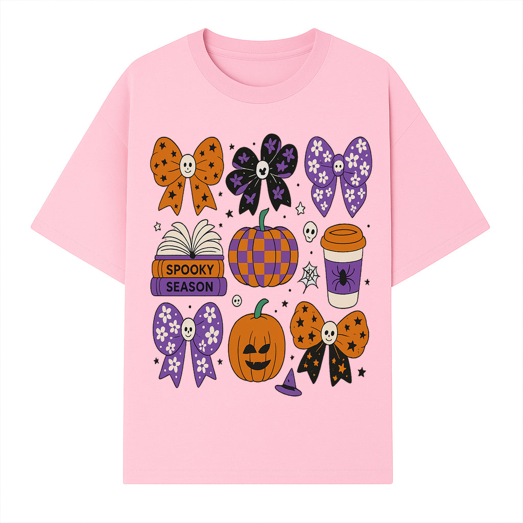 Halloween Stickers Set - Spooky Season, Pumpkins, Bows, Coffee, Flowers, Cute Skulls - Fun Fall Decor for Scrapbooking & Crafts - T-shirt 1758093388885.jpg