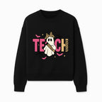 Halloween Ghost Teacher T-Shirt | Cute Ghost with Pencil | Fun Teaching Apparel | Spooky Season Gift for Educators - Sweatshirt 1758093388905.jpg