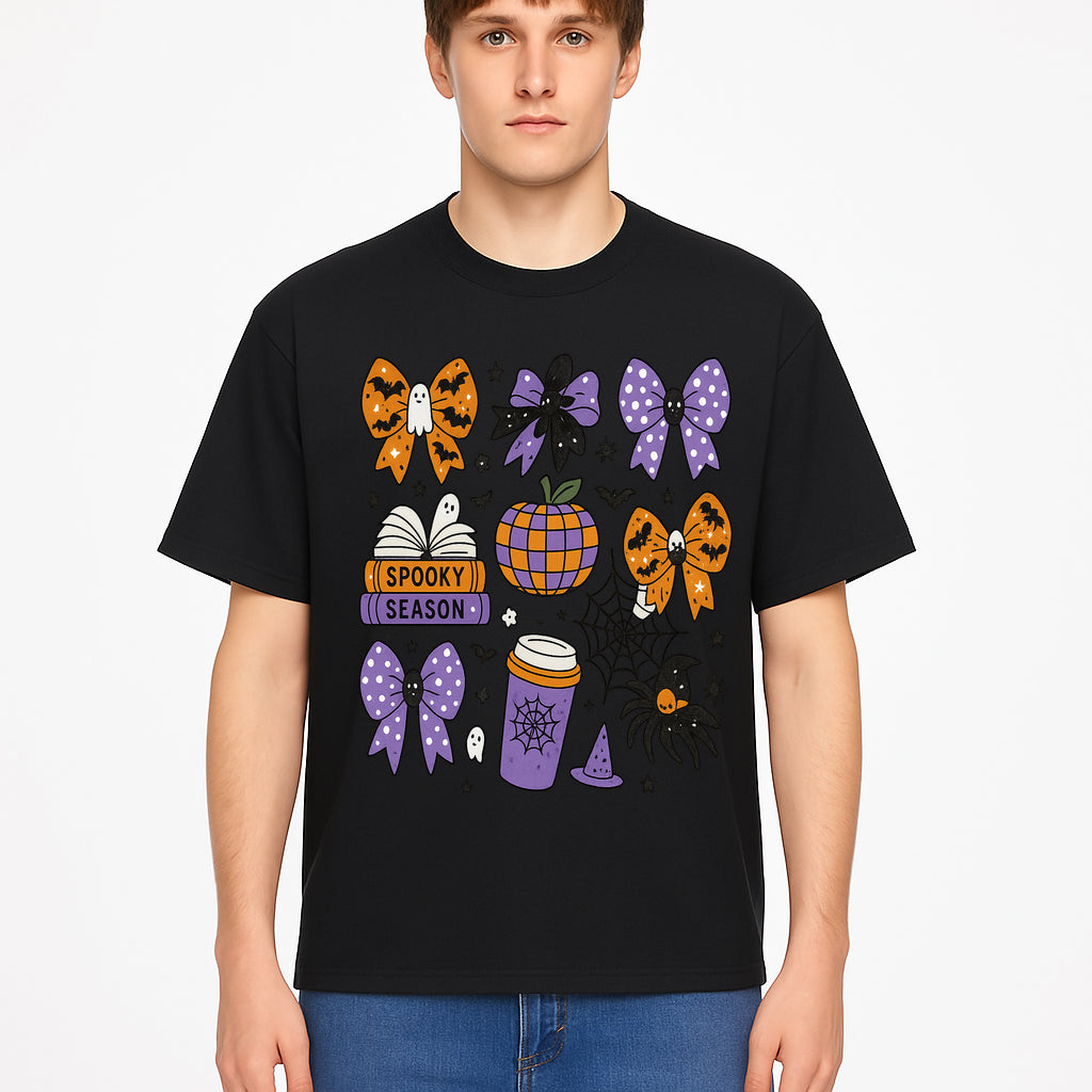 Halloween-Themed Stickers Set - Spooky Season Bows, Pumpkins, Ghosts, and Spider Design for Party Decor and Crafting Projects - T-shirt 1758093389025.jpg