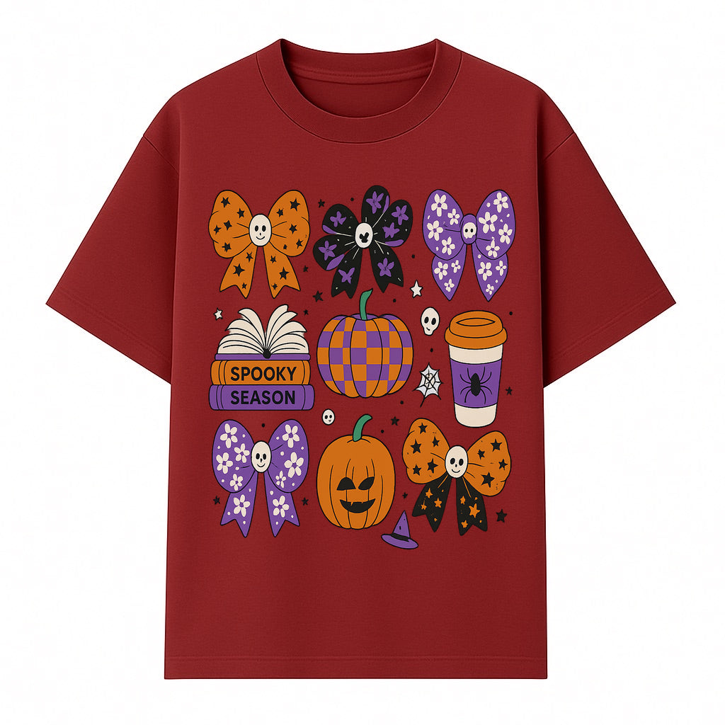 Halloween Stickers Set - Spooky Season, Pumpkins, Bows, Coffee, Flowers, Cute Skulls - Fun Fall Decor for Scrapbooking & Crafts - T-shirt 1758093389044.jpg
