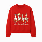 First Grade Goose Ducks Graphic Tee, Cute Animals T-Shirt for Kids, Back to School Apparel, Educational Humor Design - Sweatshirt 1758093389050.jpg