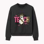 Halloween Ghost Teacher T-Shirt | Cute Ghost with Pencil | Fun Teaching Apparel | Spooky Season Gift for Educators - Sweatshirt 1758093389114.jpg
