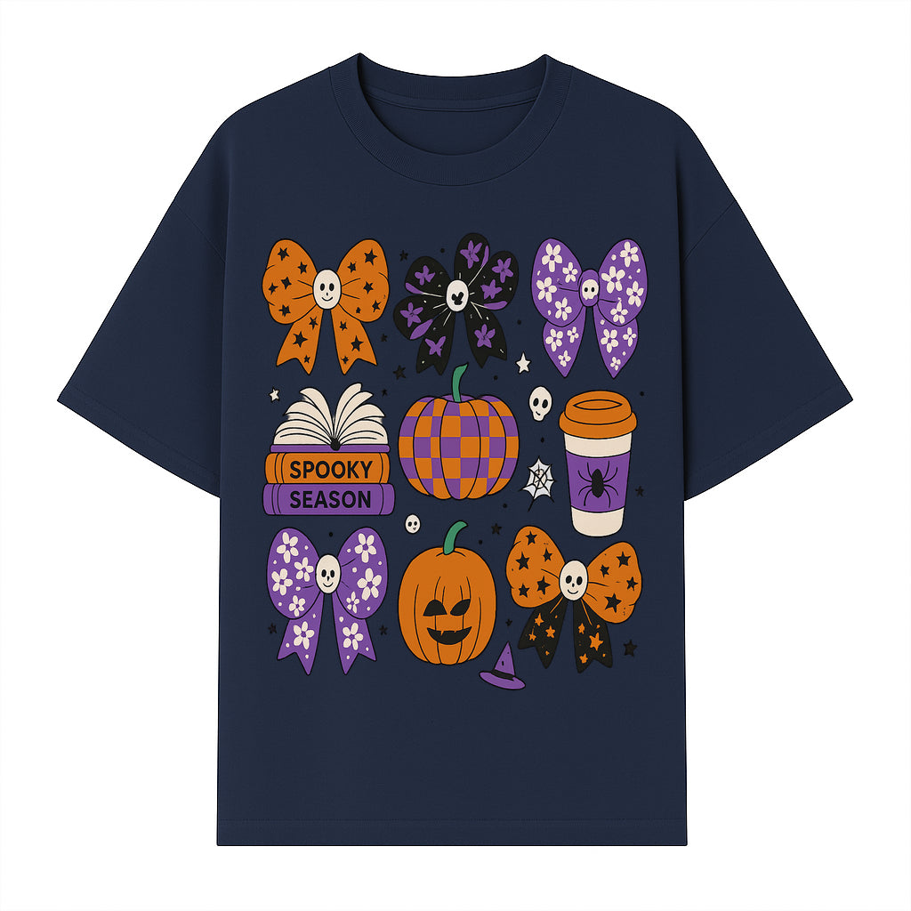 Halloween Stickers Set - Spooky Season, Pumpkins, Bows, Coffee, Flowers, Cute Skulls - Fun Fall Decor for Scrapbooking & Crafts - T-shirt 1758093389244.jpg