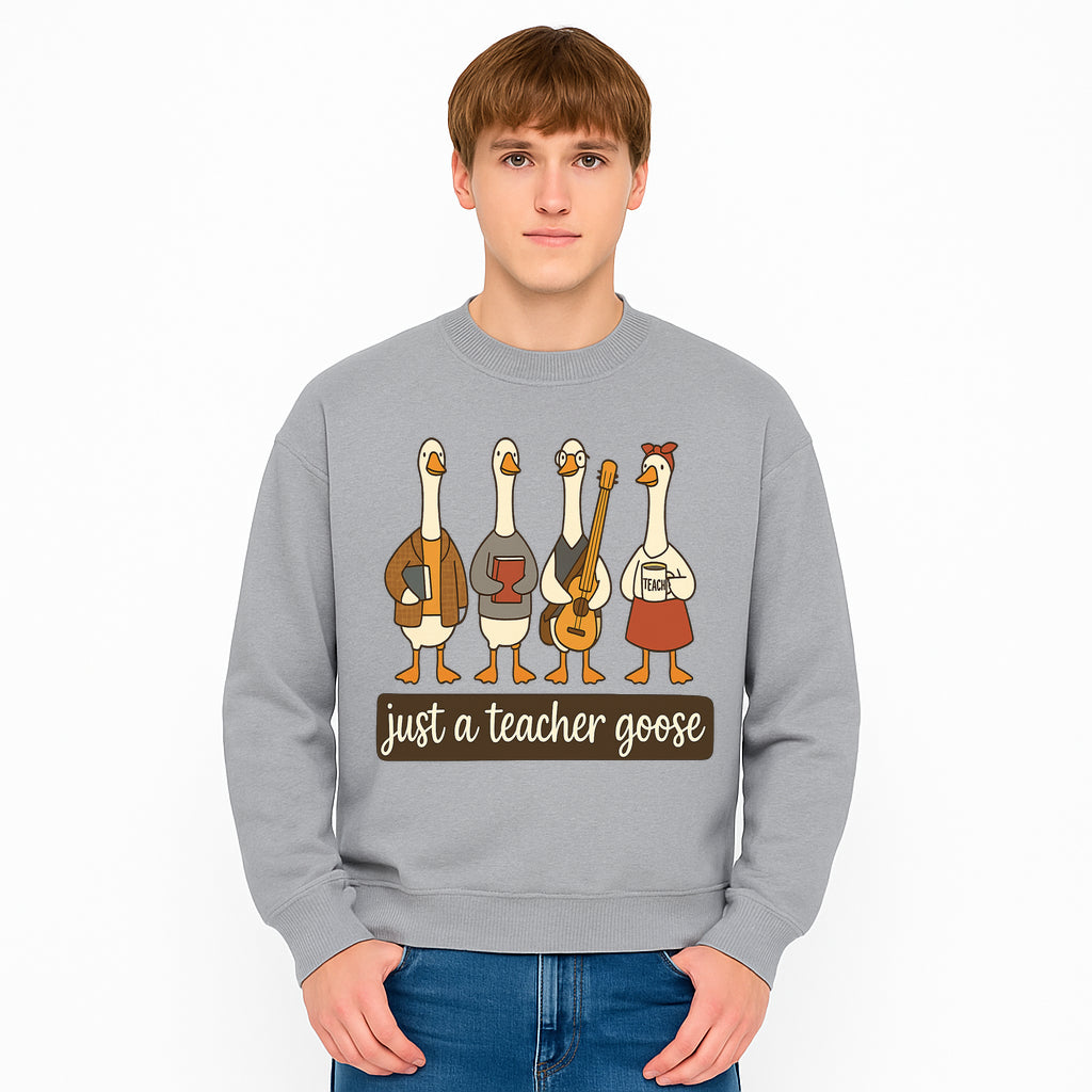 Teacher Goose Art Print | Cute Teacher Gift | Whimsical Classroom Decor | Fun Educational Decor | Nursery Wall Art - Sweatshirt 1758093389261.jpg