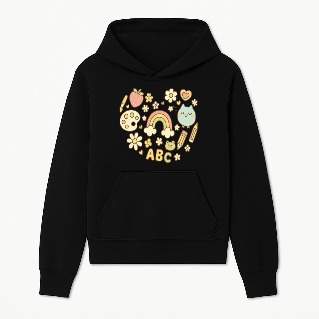 Colorful Kids' Art Print with ABC, Rainbow, Flowers, and Cute Animals - Ideal for Nursery Decor or Children's Room Wall Art - Hoodie 1758093389368.jpg