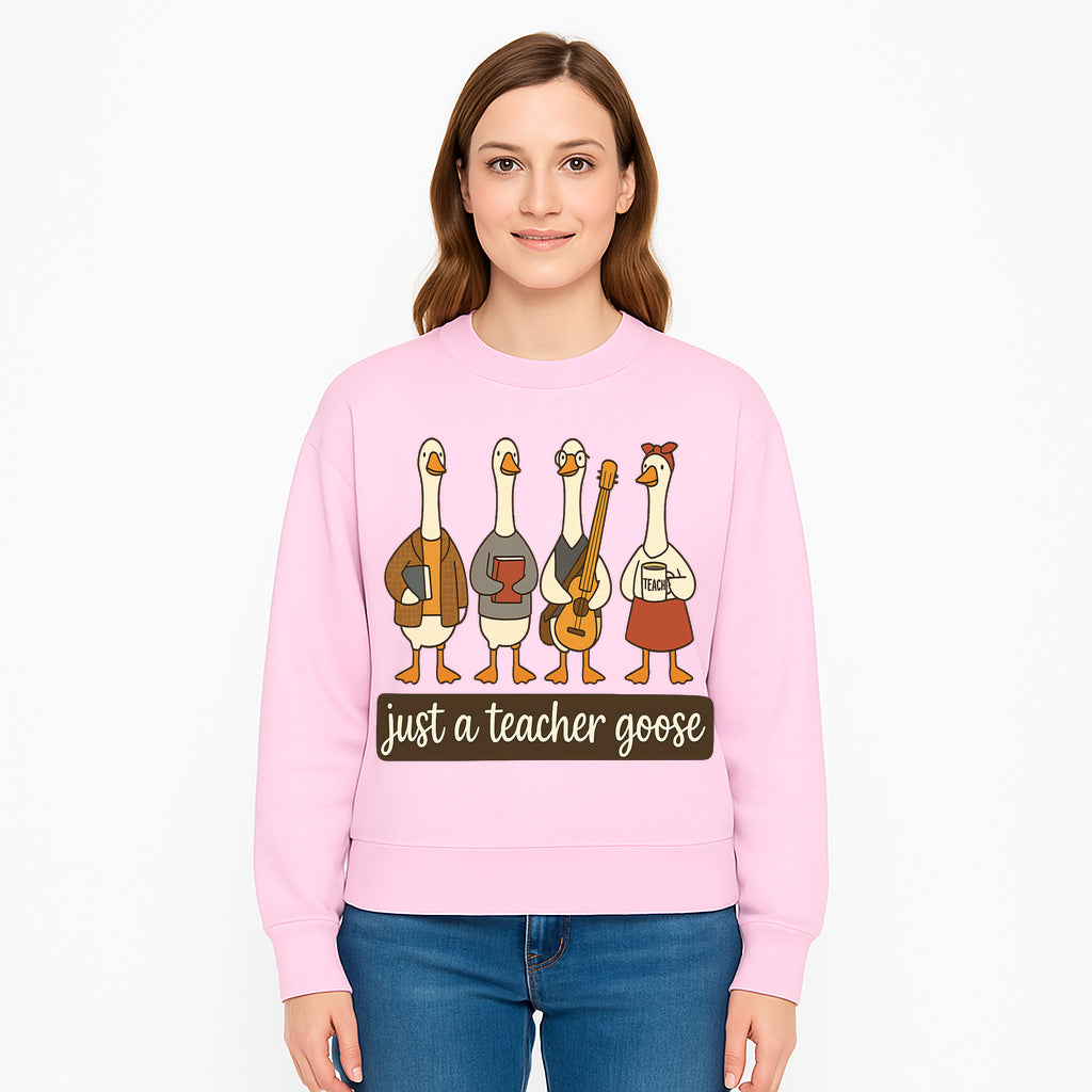 Teacher Goose Art Print | Cute Teacher Gift | Whimsical Classroom Decor | Fun Educational Decor | Nursery Wall Art - Sweatshirt 1758093389404.jpg