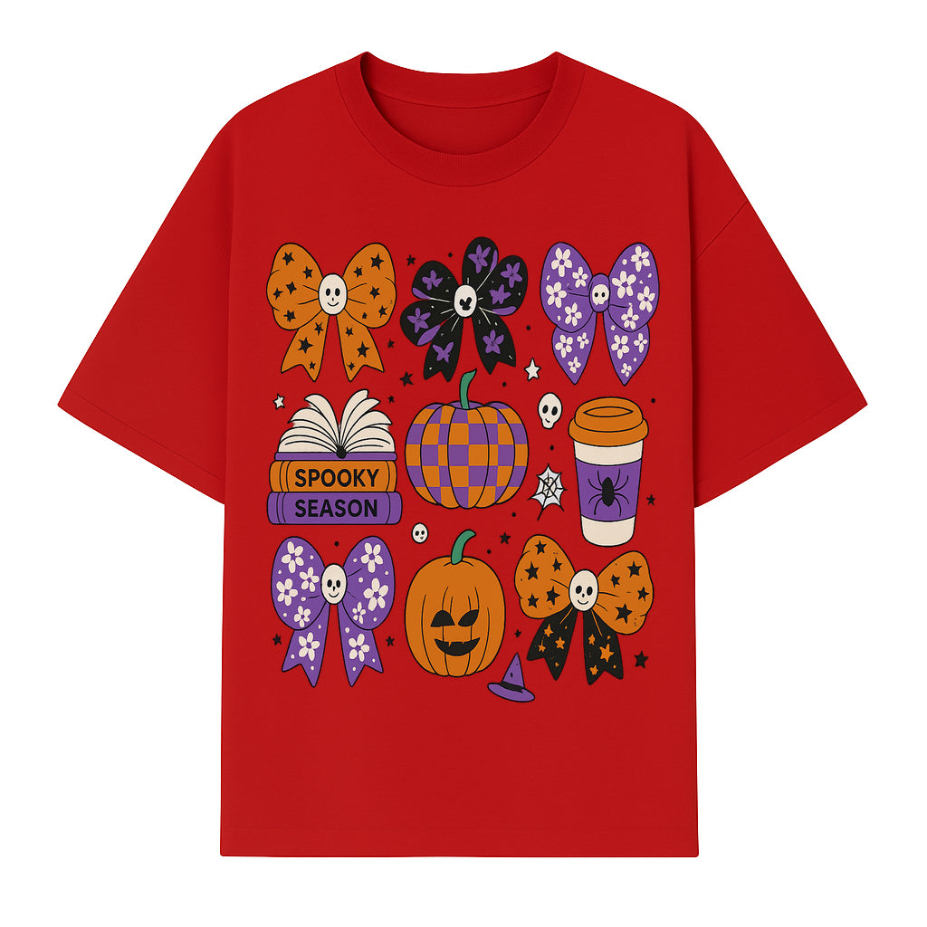 Halloween Stickers Set - Spooky Season, Pumpkins, Bows, Coffee, Flowers, Cute Skulls - Fun Fall Decor for Scrapbooking & Crafts - T-shirt 1758093389413.jpg