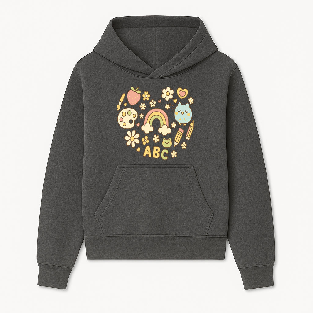 Colorful Kids' Art Print with ABC, Rainbow, Flowers, and Cute Animals - Ideal for Nursery Decor or Children's Room Wall Art - Hoodie 1758093389546.jpg