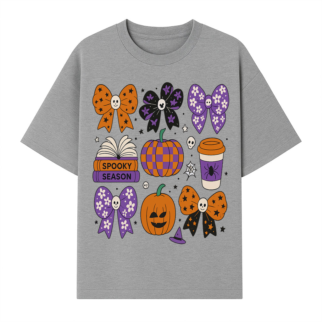 Halloween Stickers Set - Spooky Season, Pumpkins, Bows, Coffee, Flowers, Cute Skulls - Fun Fall Decor for Scrapbooking & Crafts - T-shirt 1758093389578.jpg