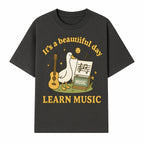 Music Learning Duck T-Shirt, Cute Guitar Design, It's a Beautiful Day, Fun Music Education Apparel for Kids and Adults - T-shirt 1758093389691.jpg