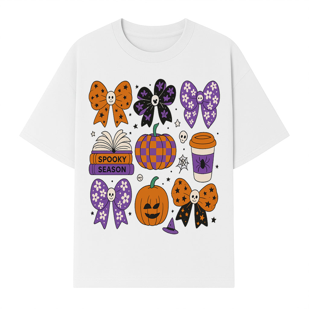Halloween Stickers Set - Spooky Season, Pumpkins, Bows, Coffee, Flowers, Cute Skulls - Fun Fall Decor for Scrapbooking & Crafts - T-shirt 1758093389760.jpg
