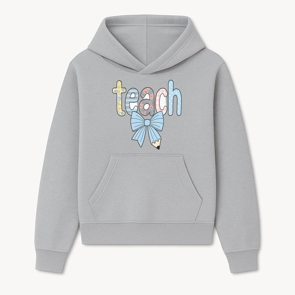 Colorful Teach Sign with Floral Letters and Bow, Classroom Decor, Teacher Appreciation Gift, Educational Wall Art - Hoodie 1758093389782.jpg