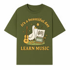 Music Learning Duck T-Shirt, Cute Guitar Design, It's a Beautiful Day, Fun Music Education Apparel for Kids and Adults - T-shirt 1758093389818.jpg