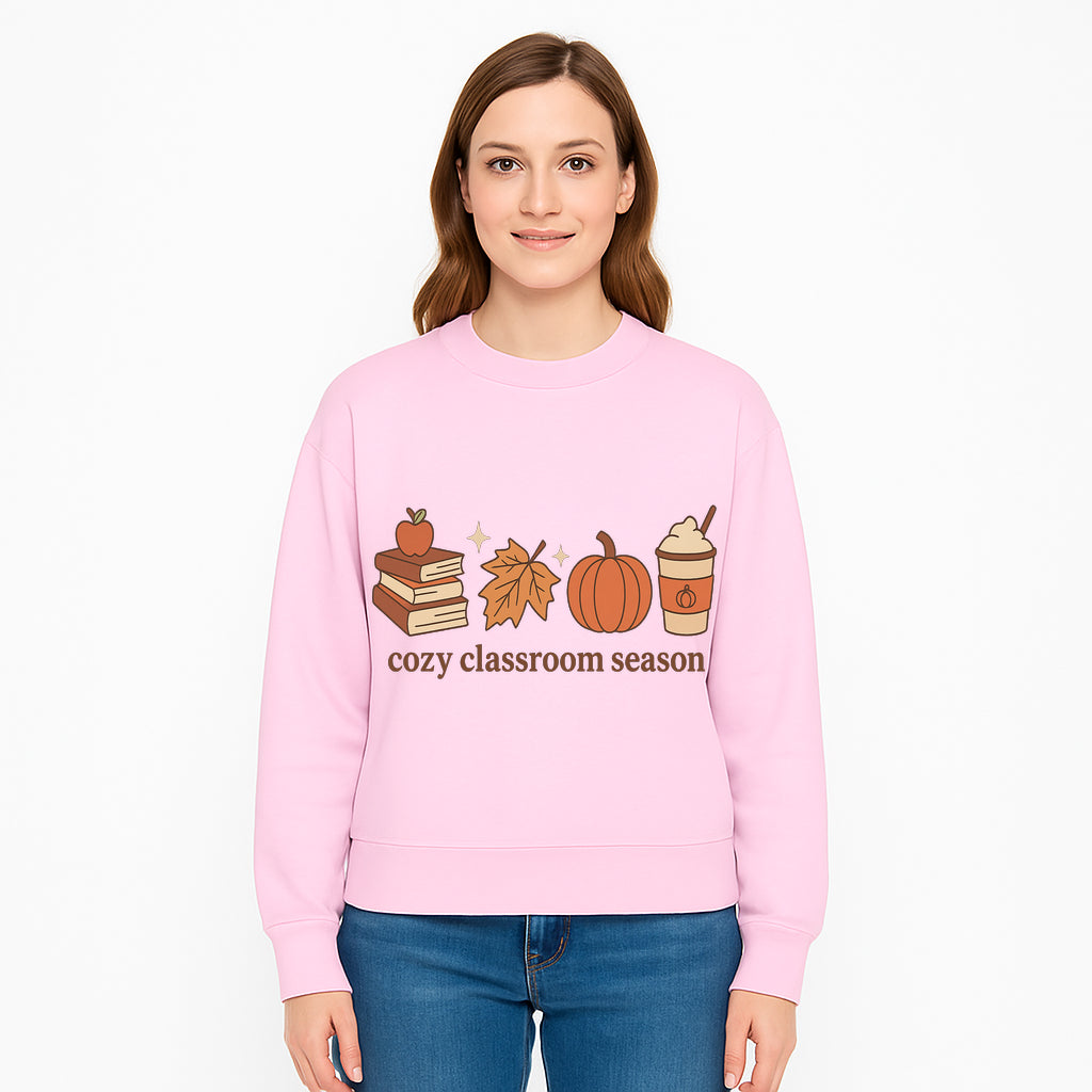 Cozy Classroom Season Fall Decor - Apple, Books, Pumpkin, Maple Leaf - Autumn Classroom Wall Art for Teachers and Students - Sweatshirt 1758093389868.jpg