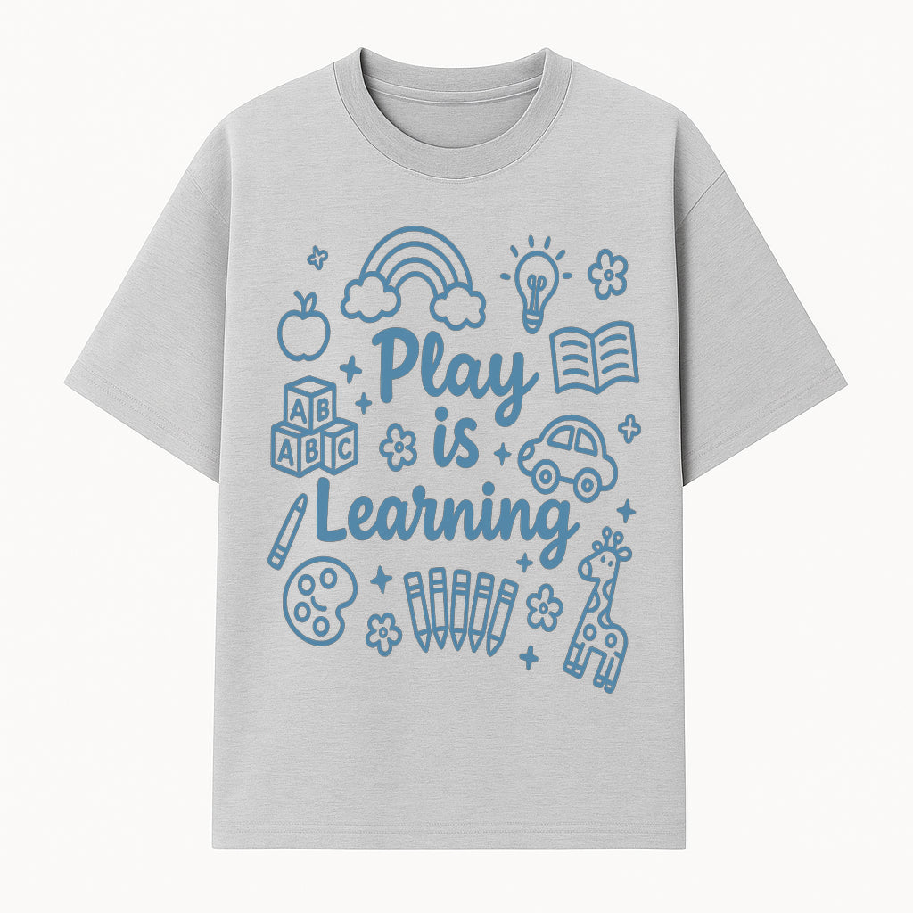 Play is Learning Kids Wall Art - Educational Nursery Decor with Rainbow, Blocks, and Fun Illustrations for Children s Room - T-shirt 1758093389938.jpg