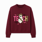 Halloween Ghost Teacher T-Shirt | Cute Ghost with Pencil | Fun Teaching Apparel | Spooky Season Gift for Educators - Sweatshirt 1758093389990.jpg