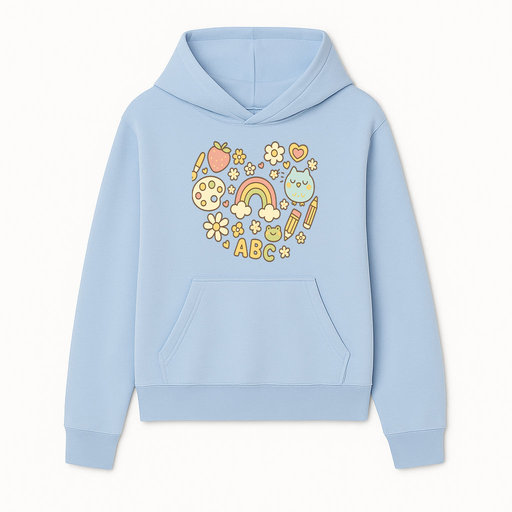 Colorful Kids' Art Print with ABC, Rainbow, Flowers, and Cute Animals - Ideal for Nursery Decor or Children's Room Wall Art - Hoodie 1758093390095.jpg