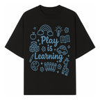 Play is Learning Kids Wall Art - Educational Nursery Decor with Rainbow, Blocks, and Fun Illustrations for Children s Room - T-shirt 1758093390108.jpg